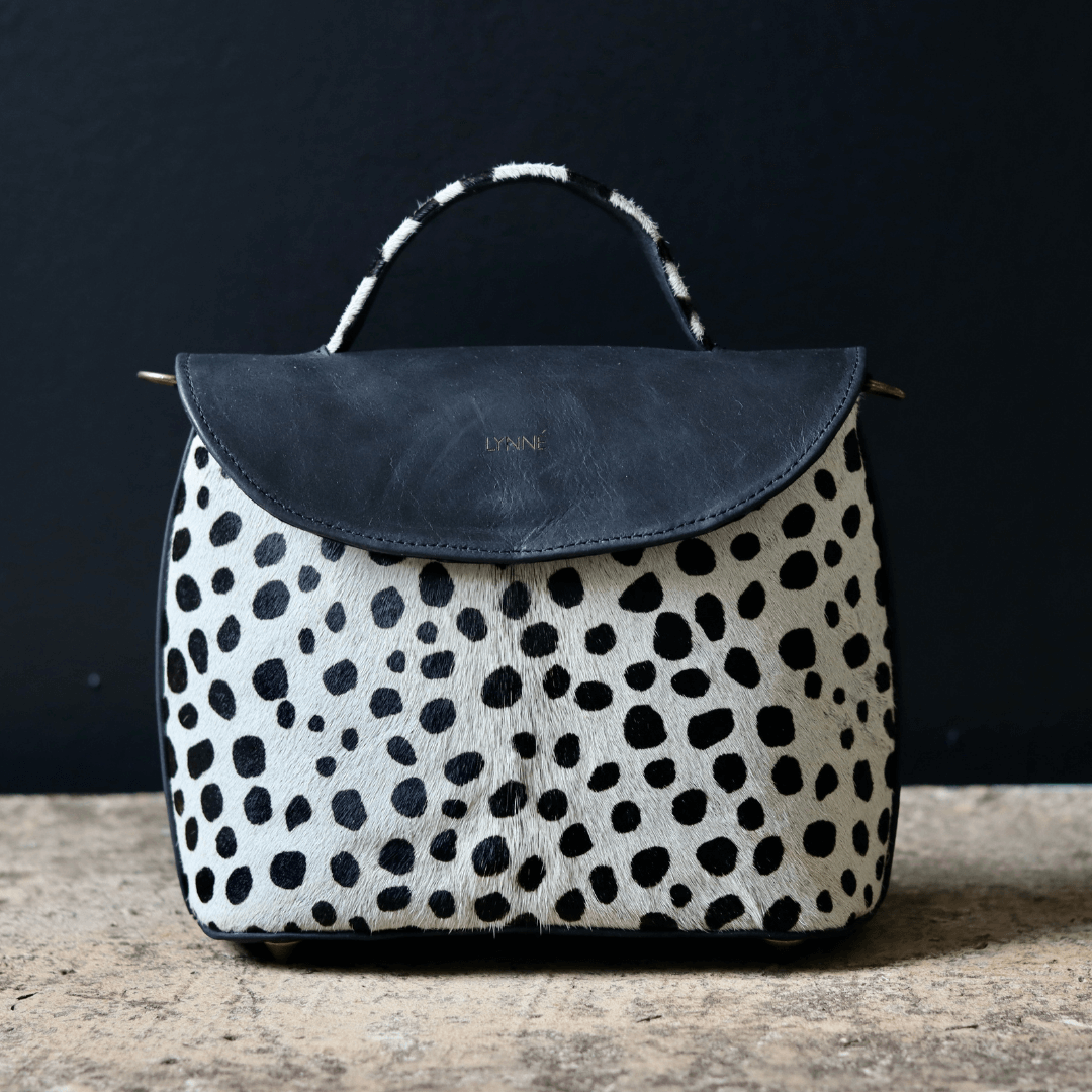 genuine leather black and cheetah hide clutch handbag-coco-lynne