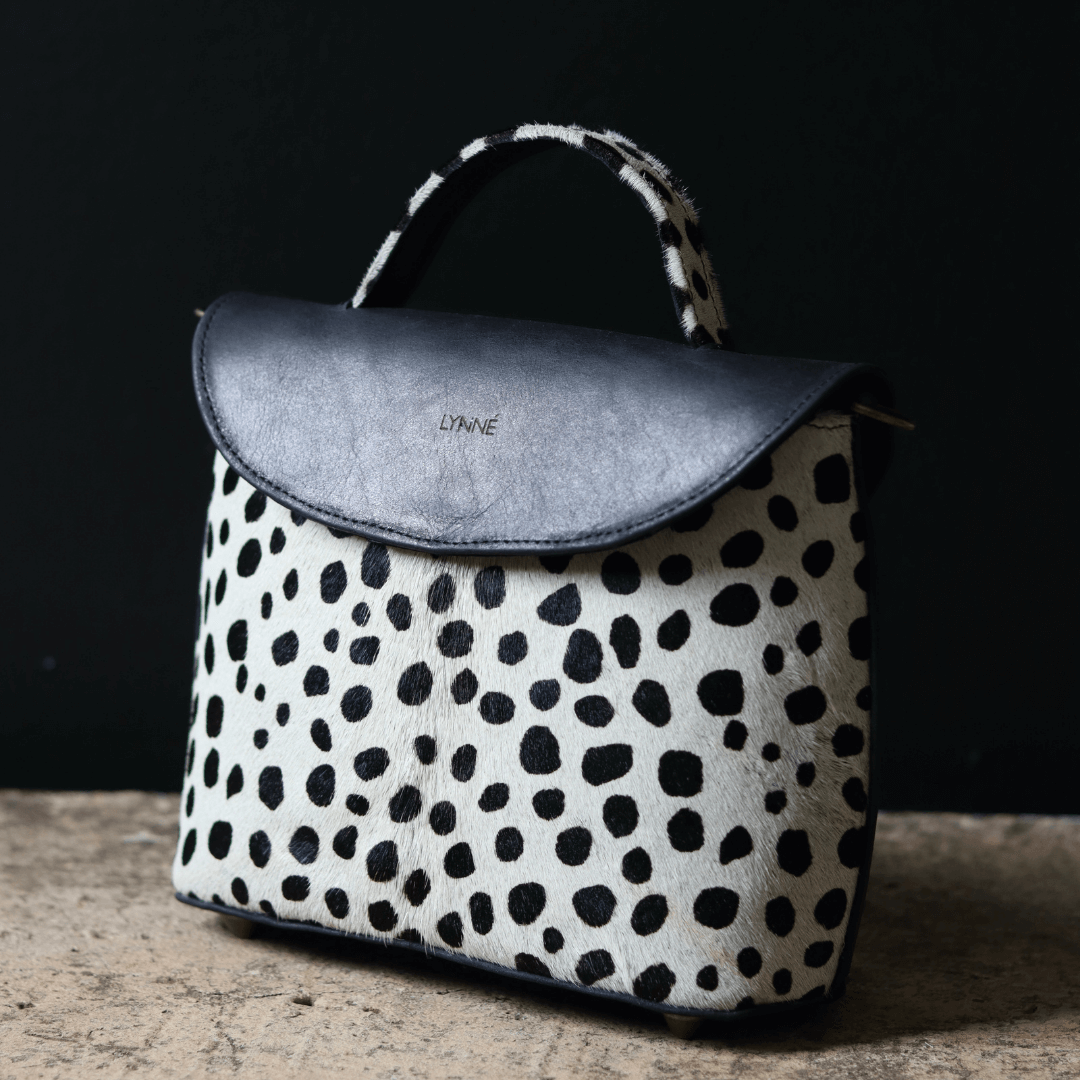 genuine leather black and cheetah hide clutch handbag-coco-lynne