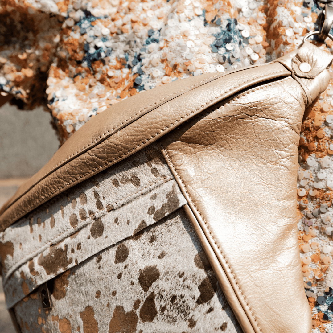 Layla gold pleather and gold hide moonbag-layla-lynne