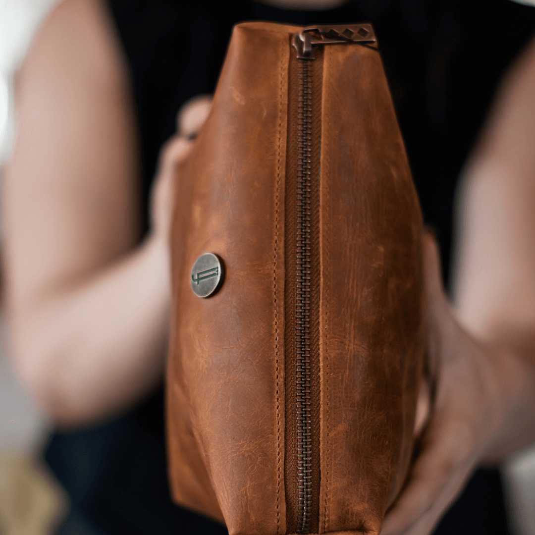 genuine leather pattern design for a small makeup bag-lynne