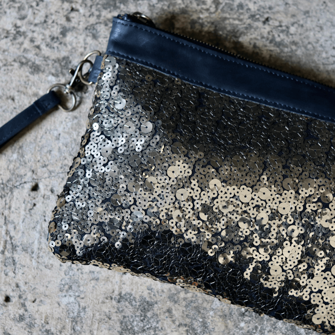 clutch handbag with sequins detail gold genuine leather-elli-lynne