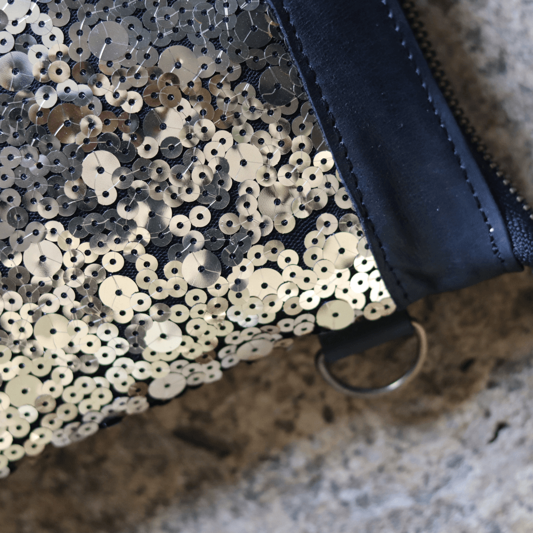 clutch handbag with sequins detail gold genuine leather-elli-lynne