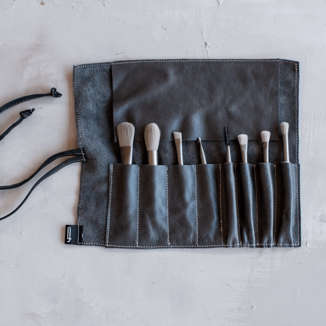 genuine leather pattern design for a makeup pouch to put all your brushes in