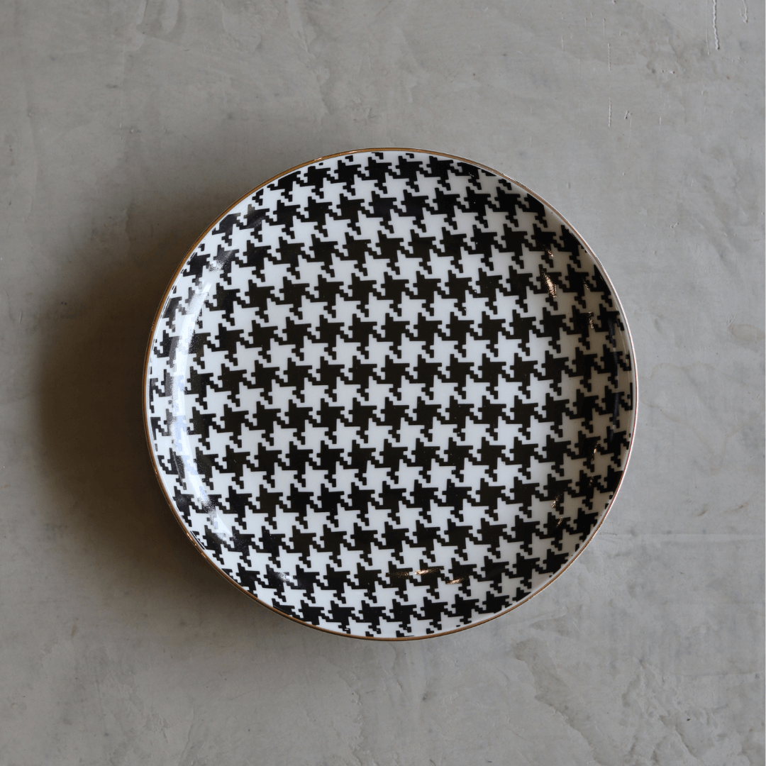 trinket tray houndstooth black and white jewellery-decor-lynne_1