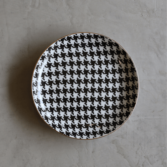 trinket tray houndstooth black and white jewellery-decor-lynne_1