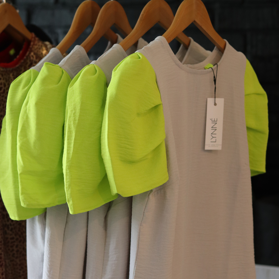 MARISOL : Light Grey with Neon Sleeves