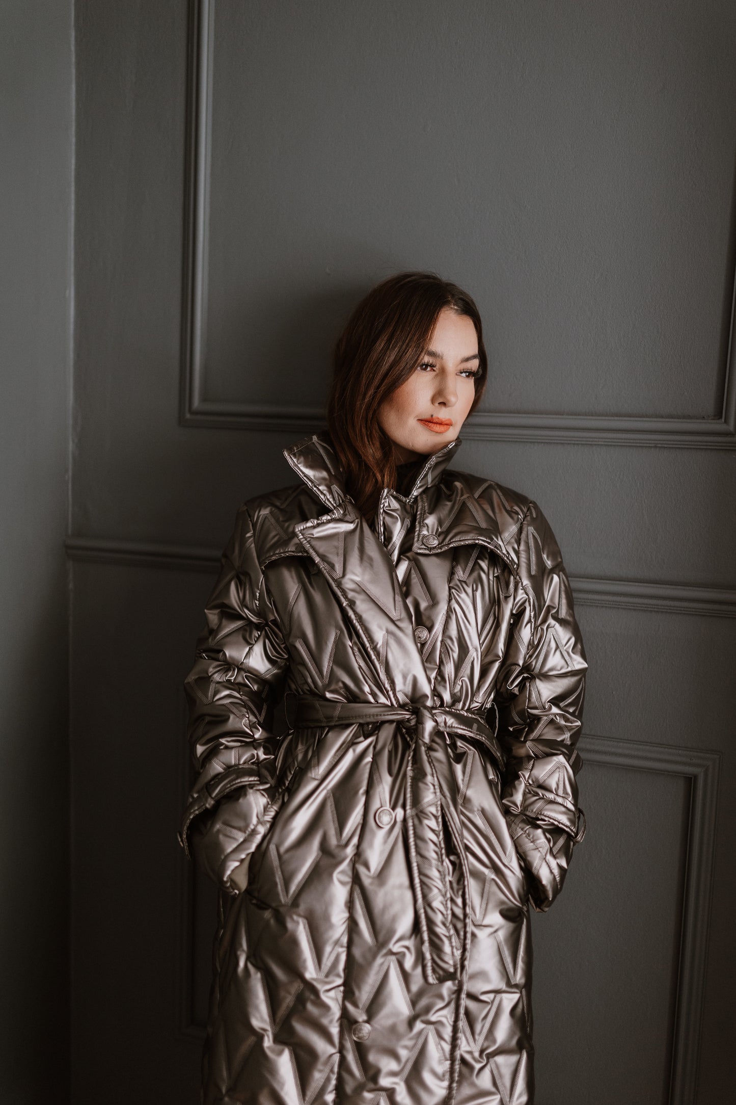 THE KYRA : Trench Coat Metallic