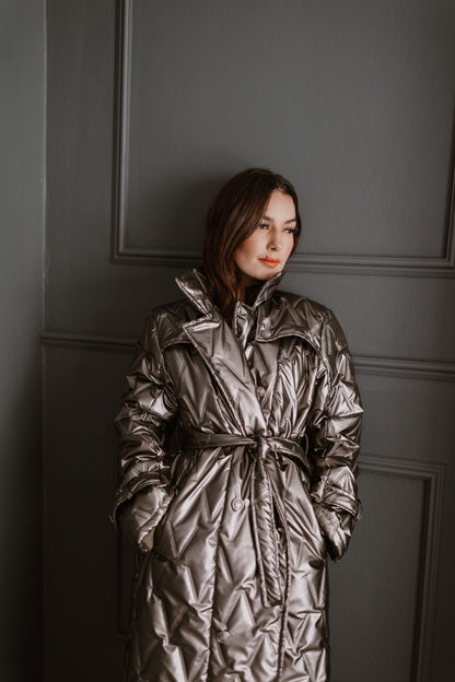 THE KYRA : Trench Coat Metallic