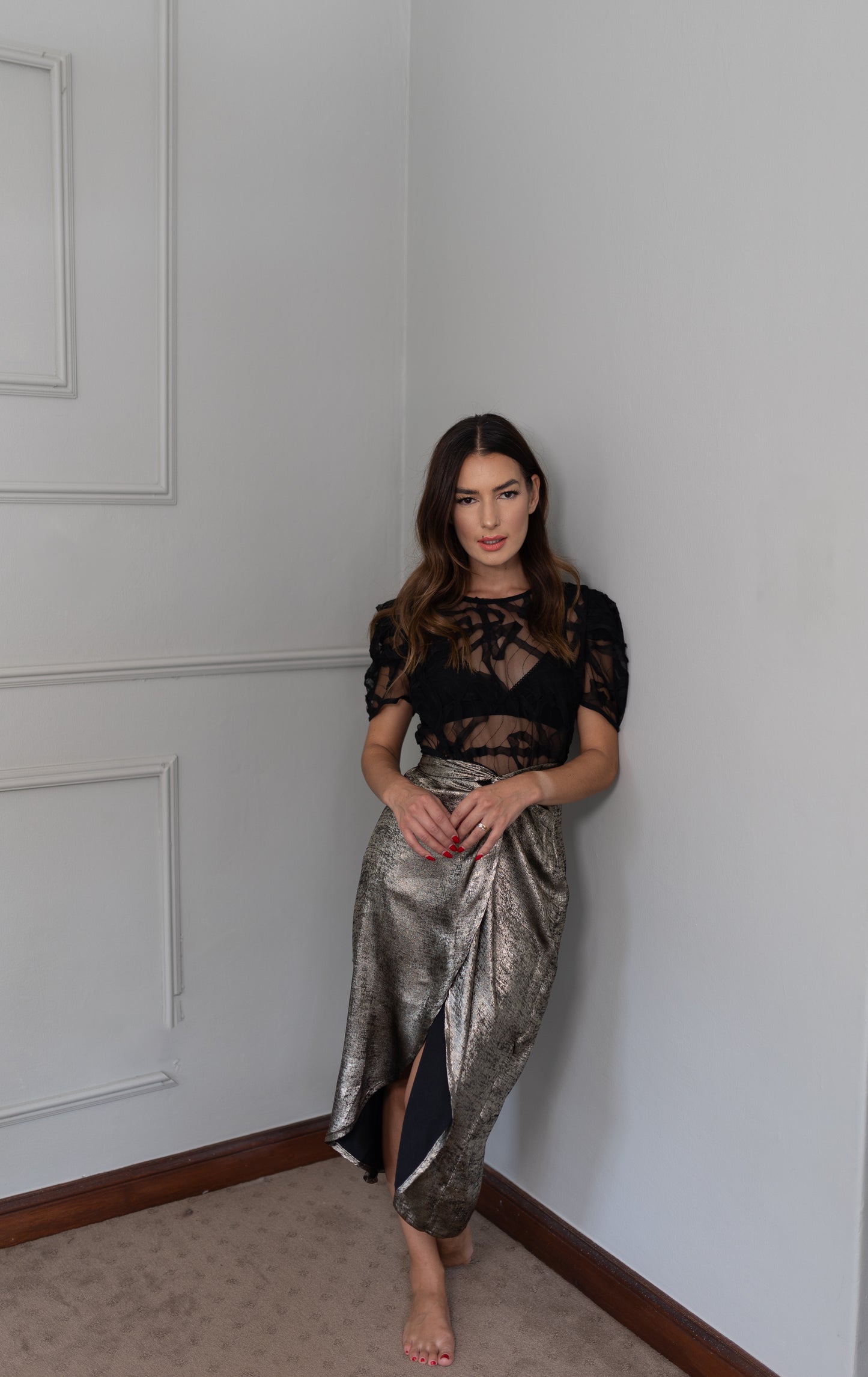 HAVANNA : SHIMMER WRAP SKIRT