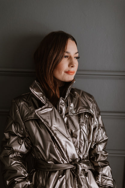 THE KYRA : Trench Coat Metallic