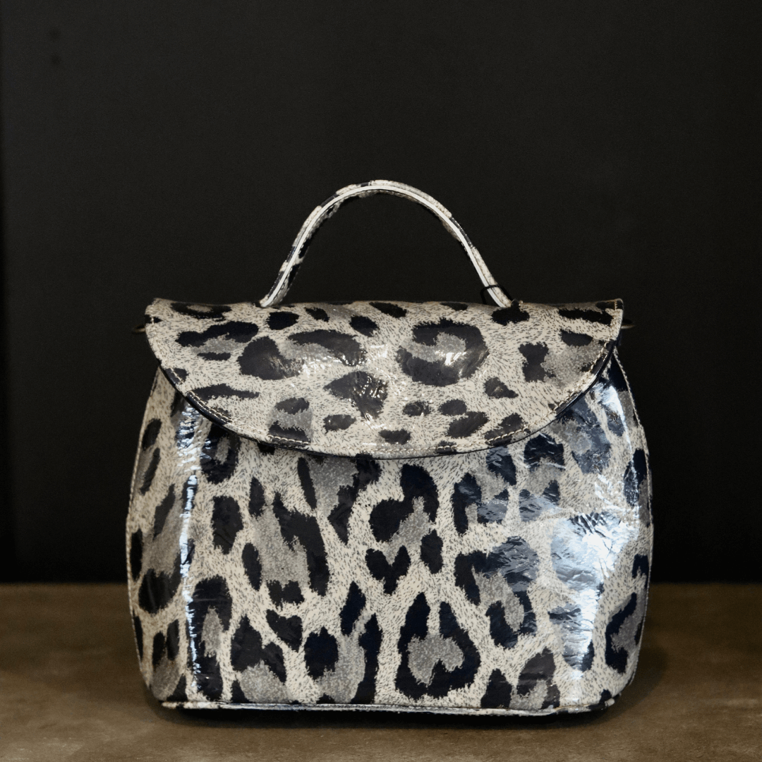 genuine leather handbag with exotic print-coco-lynné