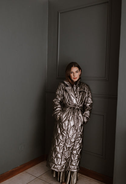 THE KYRA : Trench Coat Metallic