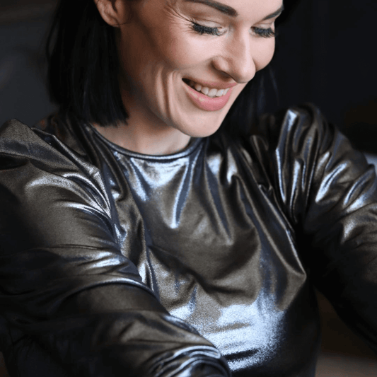 gwyneth blouse long sleeve metallic silver look-blouse-lynne