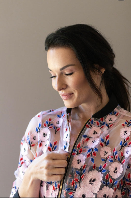 AGATHA : Pink Flower Mesh