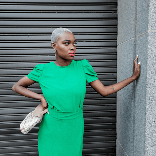 marisol bright green blouse with puff sleeves airflow materia-blouse-lynne