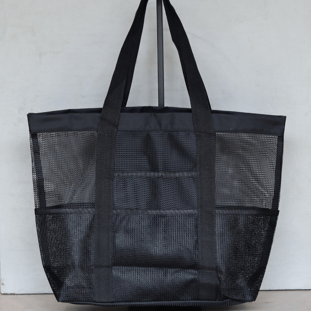 beach bag black mesh big bag-beach bag-lynne