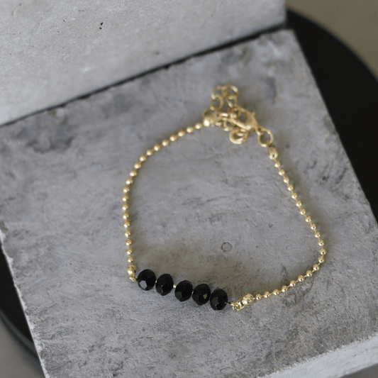 bracelet gold and black stone-bracelet-lynne