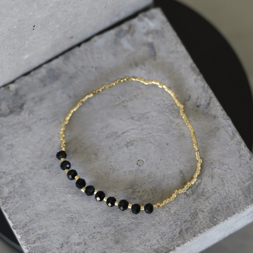 bracelet gold and black stone-bracelet-lynne