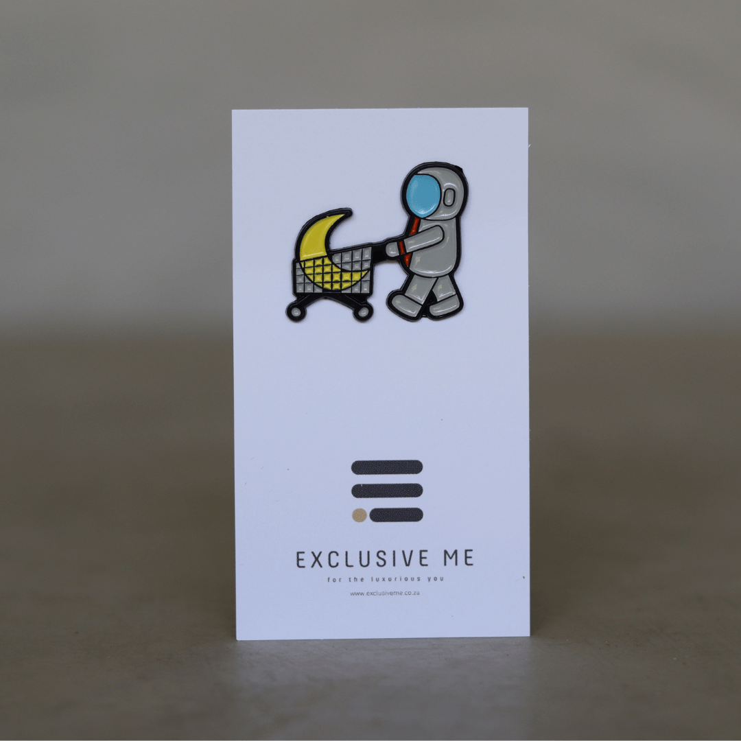 space man with a shopping cart with a moon on brooch-brooch-lynne