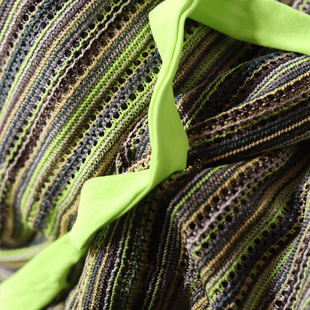 luna kaftan knitted material brown and neon beachwear-dress-lynne