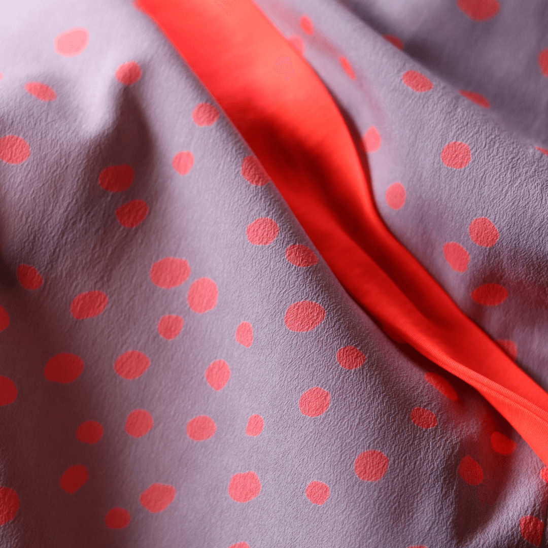 luna kaftan purple with neon orange polka dot and string beachwear-dress-lynne