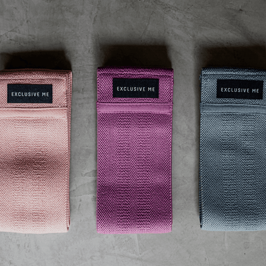 resistance band for home gym in colours soft pink grey purple-fitness-lynne-2