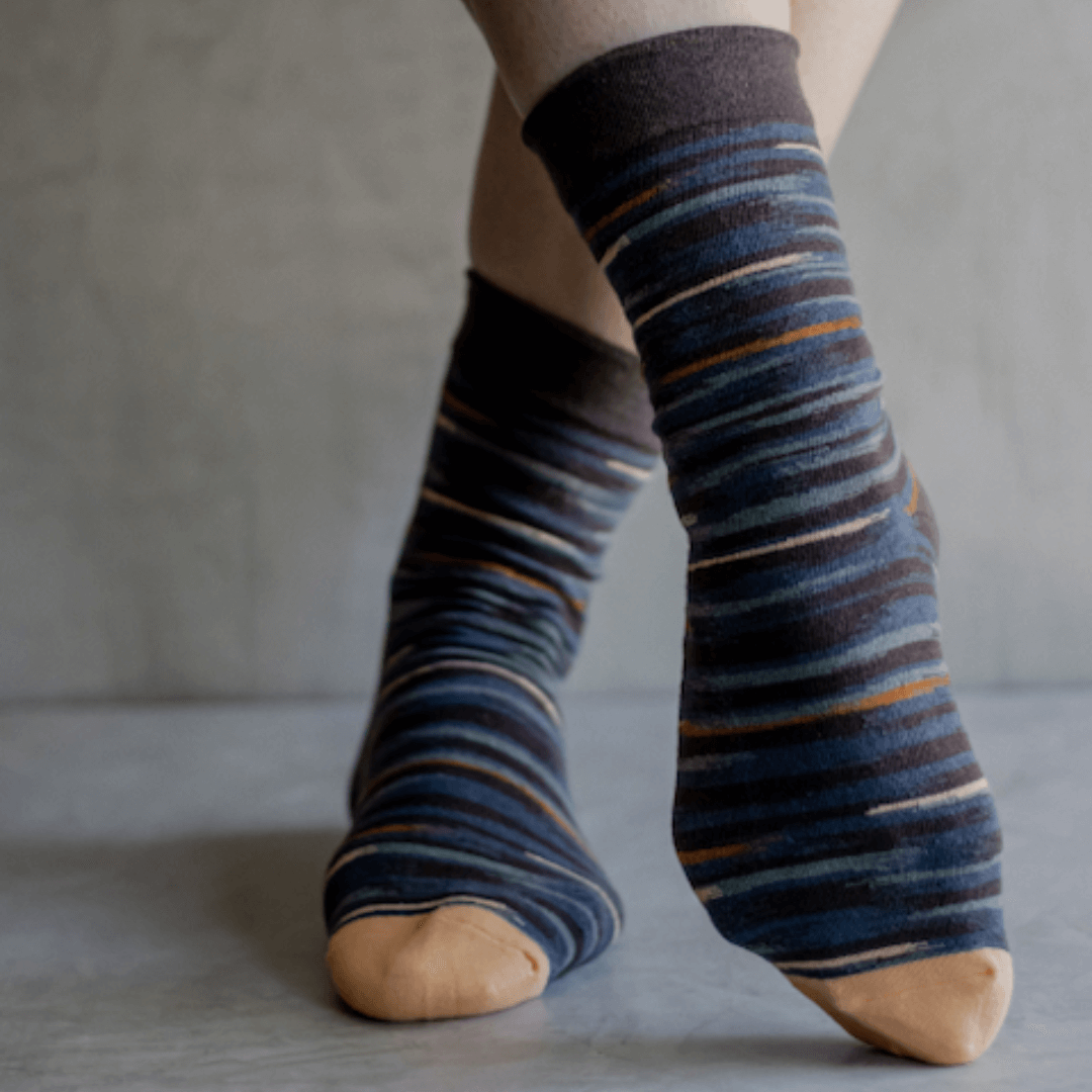 socks brown stripes detailed comfortable ankle socks-socks-lynne_3