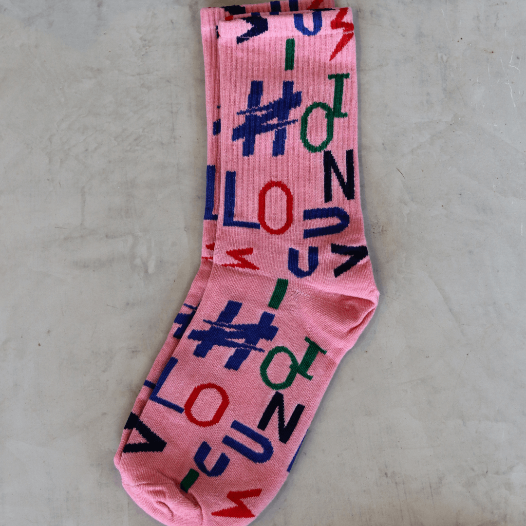 pink graphic socks-socks-lynne