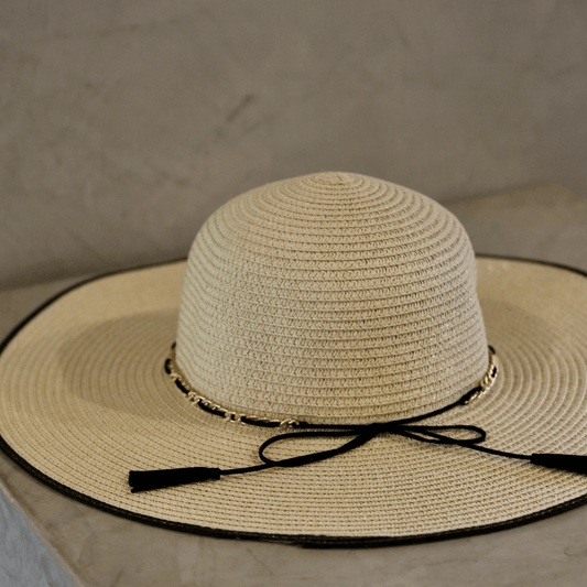sun hat beige with black and gold belt-sun_hat-lynne